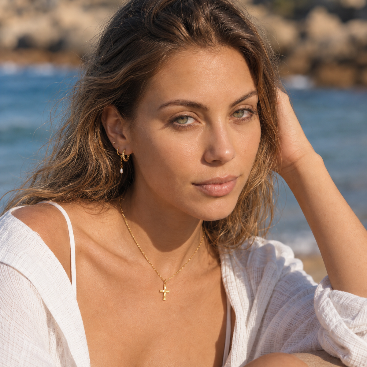 Lumina Cross Reflection Necklace